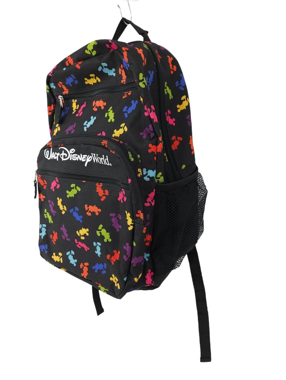 Walt Disney World Parks Backpack Black Rainbow Mickey Mouse Print Travel Bag Zip - Picture 3 of 7